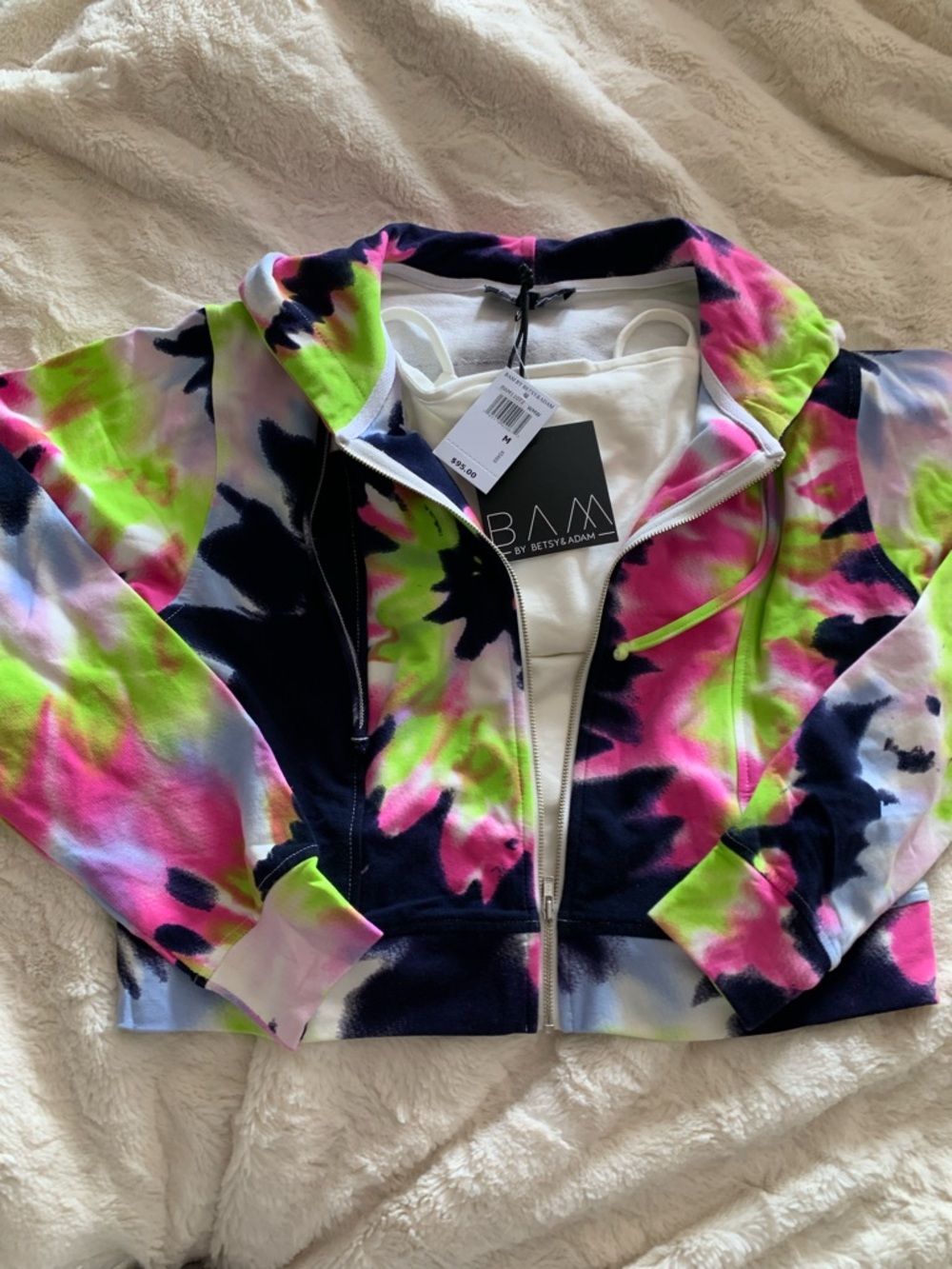 BAM by Betsy and Adam Cropped Hoodie with zip out Size Medium